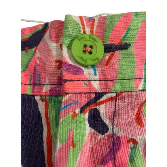 Lilly Pulitzer Shorts Womens Size 0 Navy Blue Pink Green Callahan Vais Print - Picture 5 of 16